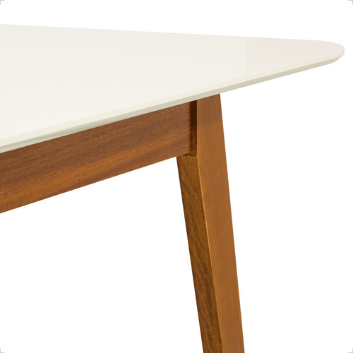 1 Mesa Midtown Madeira Maciça Tampo Off-white 80x118cm 20mm