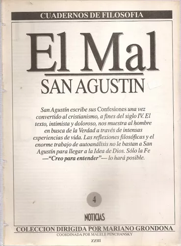 Cuadernos De Filosofia Nº 4 Noticias - El Mal - San Agustin | MercadoLibre