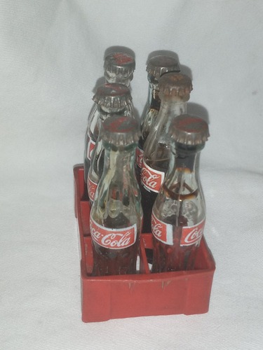 Minicajon De Coca Cola Plastico Mas 6 Minibotellas (Usado)