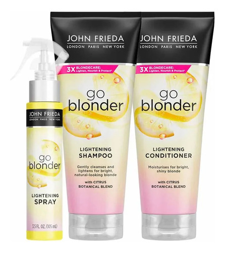 John Frieda Shampoo + Cond +leave-in Go Blonder Lightening