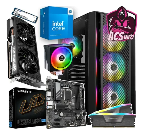 Pc Gamer I5 14400f + Rtx 4060 8gb + 32gb Ddr5 + B760 Ddr5