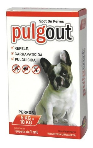 Pipeta Antipulgas Pulgout Perro 5 A 10 Kg