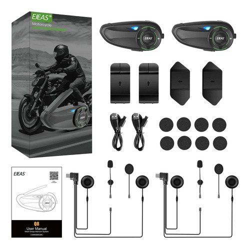 El Intercomunicador Bluetooth Para Motocicletas Ejeas Q8 Ado