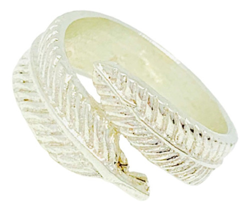 Anillo Pluma Media Falange De Plata 925 Ao 077