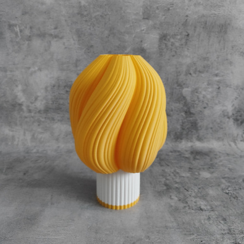 Lampara De Mesa - Velador 3d, Pragma Bodhi Cálido Blanco Y Amarillo Amarillo