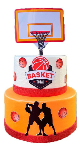 Bolo Fake Tema Basquete / Basket - Ideal Pegue E Monte