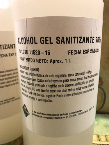 Alcohol Gel 1 Litro Certificado