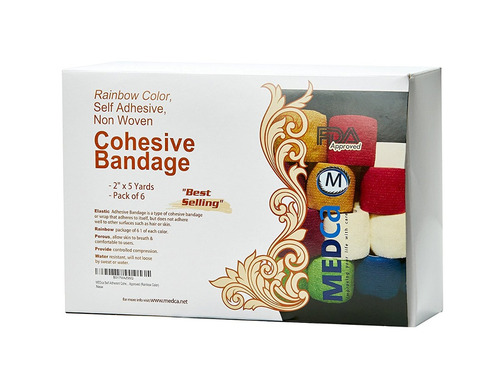 Medca Auto Adherentes Cohesivas Wrap Vendajes 2 Pulgadas X 5