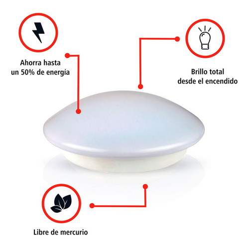 Luminaria Led Tipo Plafón 15 W Brillante Lampara