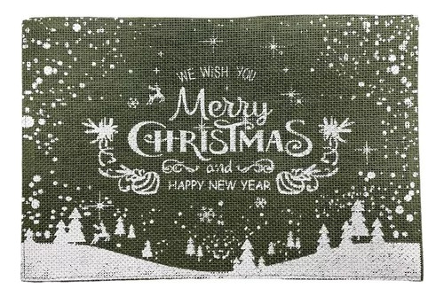 Set 6 Individuales De Mesa Rectangular Diseños Navidad