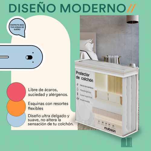 Cubre Colchon Queen Size Impermeable Mubson Cobertor Cama
