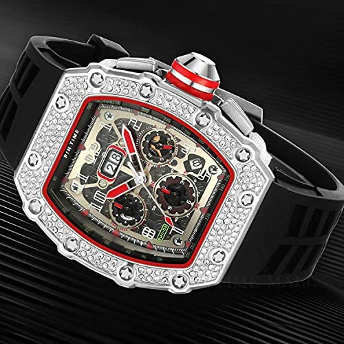 Gosasa Hombres Único Punk Bling Iced Out Dress Relojes Tonne