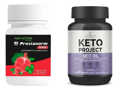 2 Pack Keto Solanum Y Prostanorm Forte 30 Caps Sabor Sin Sabor
