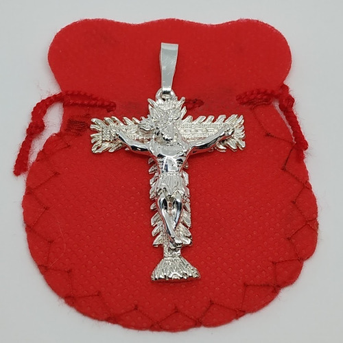 Dije Cruz Cristo Milagroso De Buga Plata 925 Grande 00355