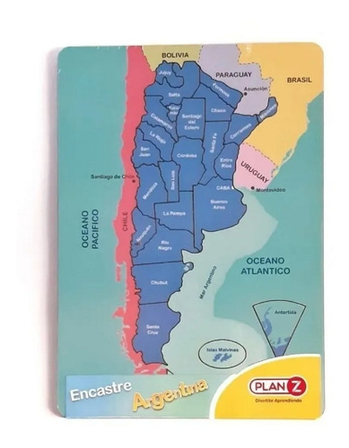 Imagen 1 de 4 de Puzzle Encastre Madera Mapa Argentina 25 Pzs Plan Z Playking