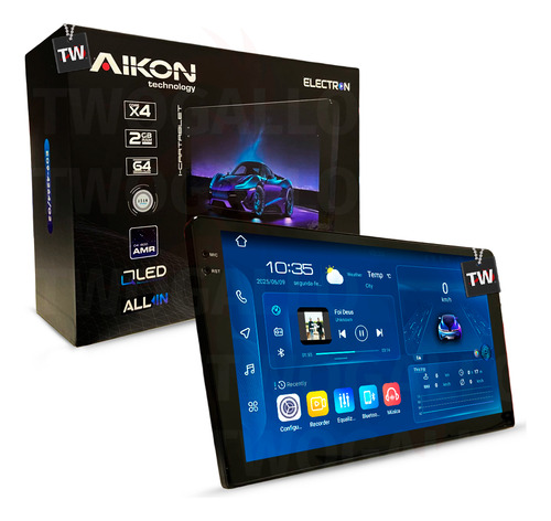 Multimídia Aikon Electron 2+64gb Carplay Fiat Toro 2017-2021