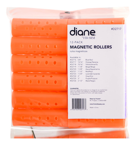 Rodillos Magnéticos Diane Orange, 13/16 Pulgadas, Paquete De