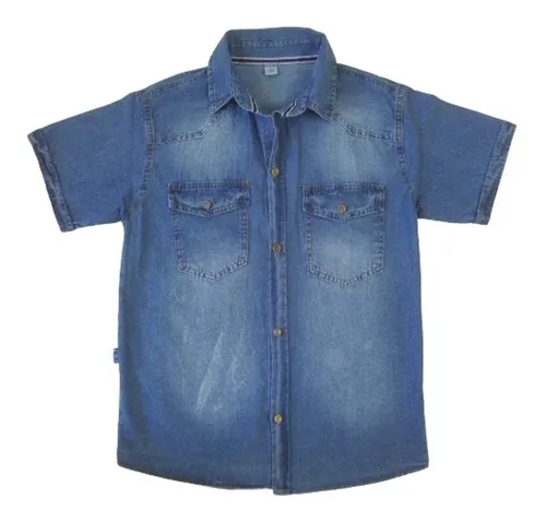 Camisa de jean manga corta hombre new arrivals