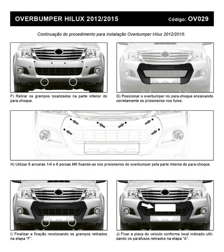 Overbumper Hilux 2012 2013 2014 2015 Modelo Boca De Palhaço