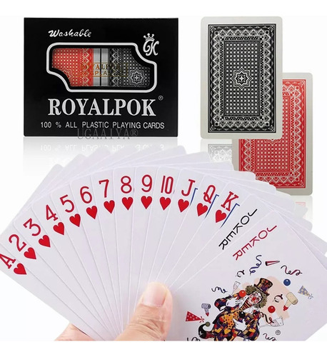 Set 12 Barajas Cartas Poker 100% Plastico Lavables