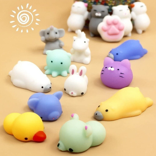 Yu 50pcs Mini Mochi Squishy Squeeze Toy Fidget Toy Kit A