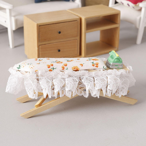 6 Juego De Mesa De Planchado De Hierro En Miniatura Para