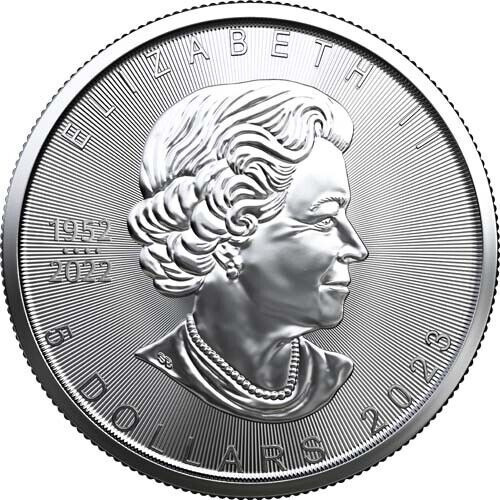 Canada Maple Leaf Hoja Arce Elizabeth Moneda Plata 2023 Onza
