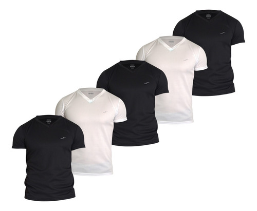 Paquete De 5 Playeras Deportivas Cuello V Hombre Entrenar