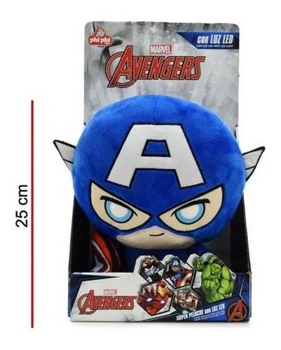 Peluche En Caja Avengers Con Luz Original Jeg Mv035 Mv036