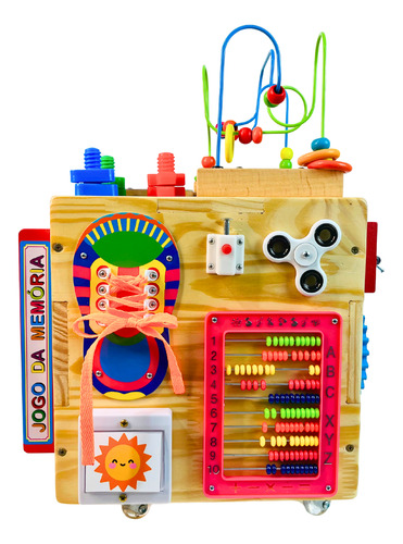 Cubo Sensorial Com 18 Atividades Educativas - Montessori