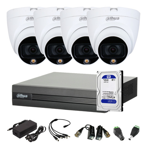 Kit Seguridad Dvr 8ch Disco +4 Cámaras Fullcolor C/micrófono