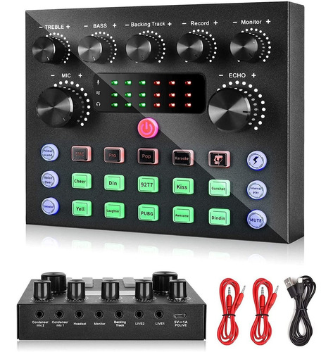 Mezclador De Audio Con Tarjeta De Sonido V8s