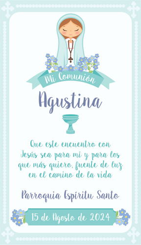 Primera Comunión Imprimible Para Decoración Hoja A4