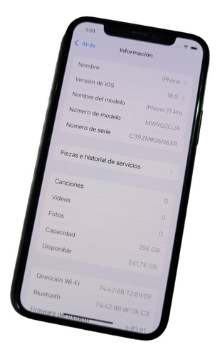 Iphone 11 Pro 256 Gb Gris Con Cargador Y Funda Gris (Usado)