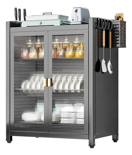 Escorredor De Louça 57cm Organizador De Pratos Com Porta Preto