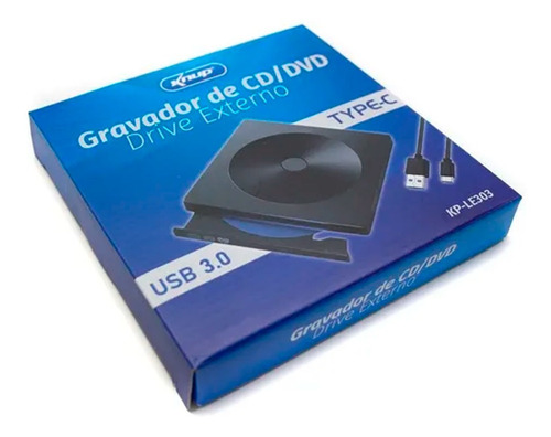 Imagem 4 de 5 de Gravador De Dvd Cd Externo Usb 3.0 E Tipo C Slim Portatil
