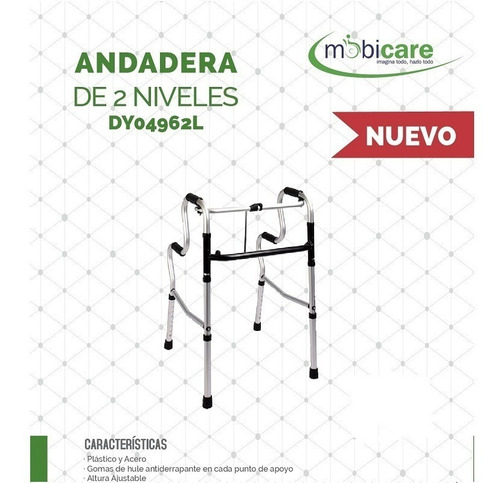 Andadera Ajustable 2 Niveles Plegable Adulto Mobicare