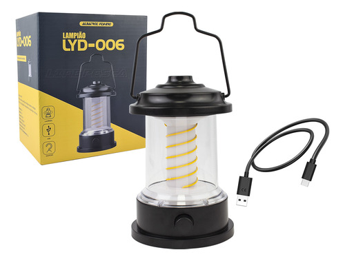 Lampião Led Recarregável Com Ajuste De Intensidade - Lyd-006