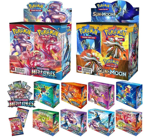 Caja De Cartas Pokemon 36 Sobres, 360 Cartas + Envío Gratis