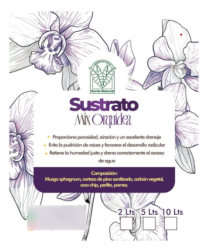 Sustrato Mix Orquídeas 1l Verde Y Natural