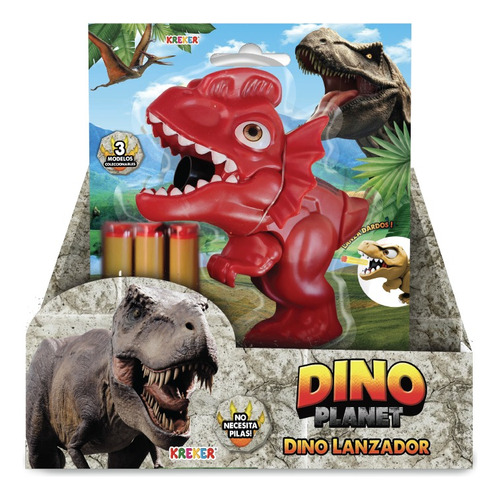 Dinosaurio Lanza Dardos Rojo Coleccionable Kreker