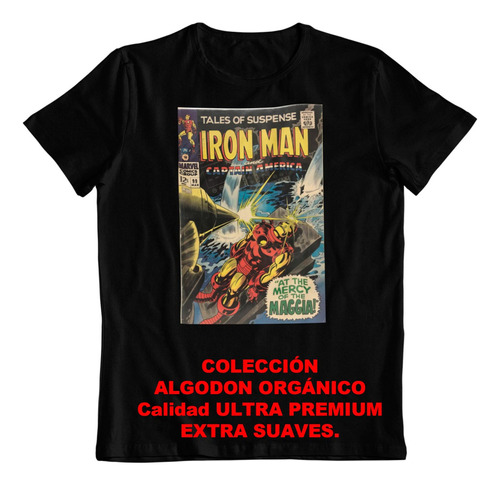 Polera - Dtf - Algodon Organico - Tales Iron Man Comic