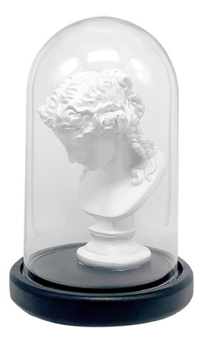Escultura Romana Na Cúpula De Vidro Branco 22cm Ad2001 Btc