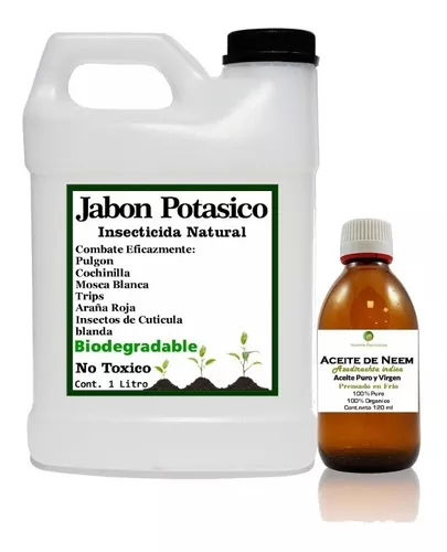 Jabon Potasico 1 Litro Y 125 Ml De Aceite De Neem Puro