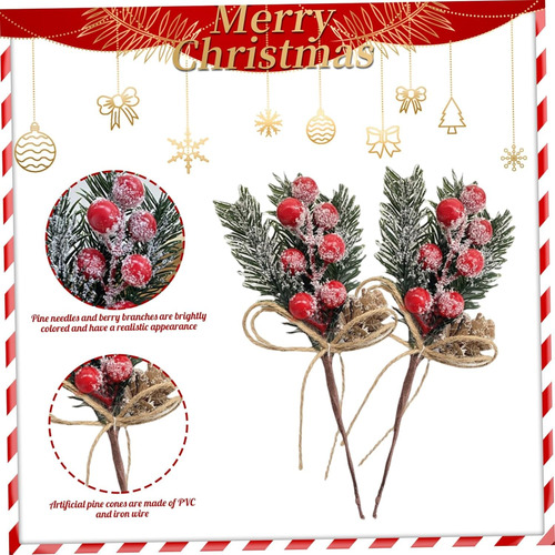 10 Piezas De Adornos Navideños De Bayas De Pino,conos De
