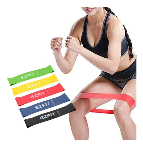 5 Ligas Bandas Elastica Ejercicio Pilates Resistencia Crossf