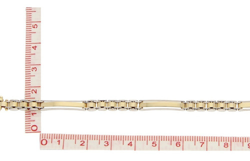 Imagen 6 de 6 de Pulsera Delgada Oro 14k, 10.6 Gramos. Dos Tonos.