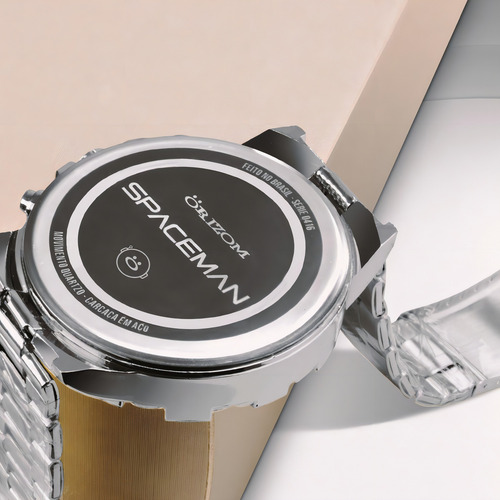 Relogio Masculino Prata Aço Inoxidavel + Pulseira Pai Nosso