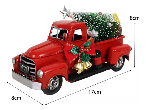 Camión Rojo Estilo Vintage Centro De Mesa Navideño Decorar