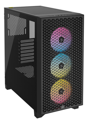 Funda Corsair Series 3000d Airflow Gamer, color negro, cristal templado